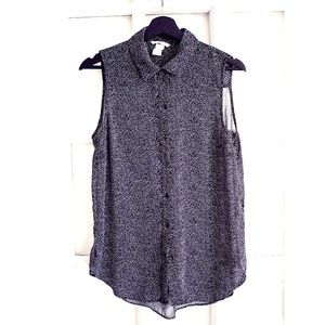 Transparent sleeveless blouse